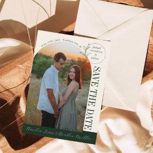 Dauerhafte Liebe Tiefgrüner Arch Save The Date