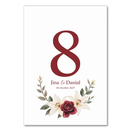 Dauerhafte Liebe Tischnummer (Rückseite)