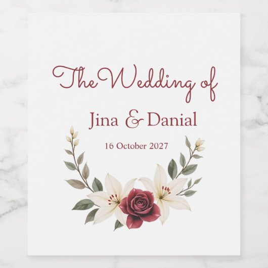 Dauerhafte Liebe Weinetikett (Einzelnes Label)