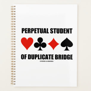 Dauerhafter Schüler der Duplikat-Bridge-Kartensymb Planer