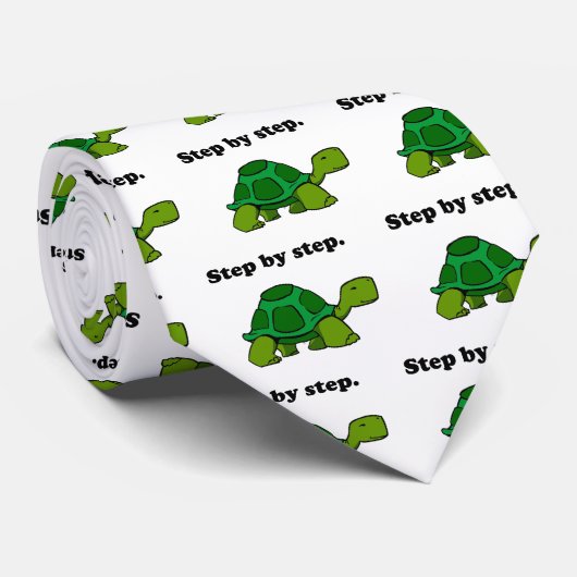 Dauerhafter Sieg Tortoise Turtle Schritt für Schri Krawatte (Gerollt)