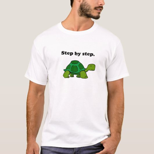 Dauerhafter Sieg Tortoise Turtle Schritt für Schri T-Shirt (Vorderseite)