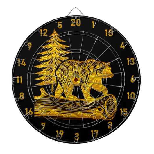 Dauerhaftes Bärentartboard mit Gold Akzenten Dartscheibe (vorne)