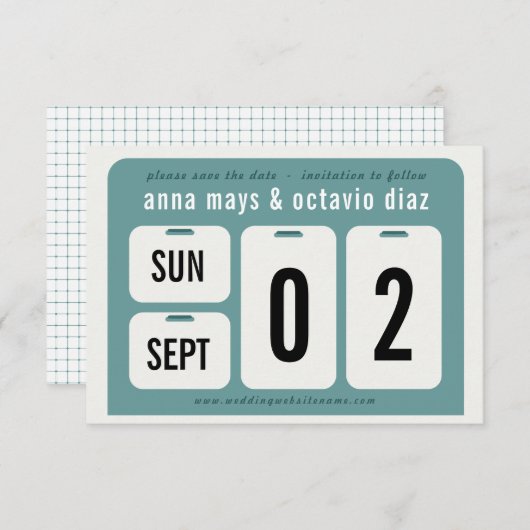 Dauerkalender-Save the Date-Karte Save The Date (Vorne/Hinten)