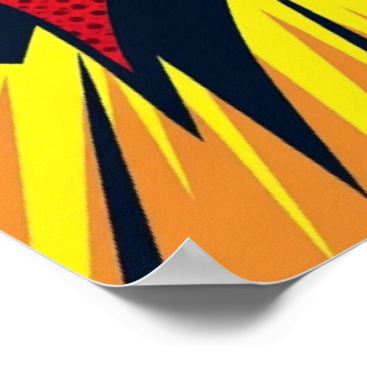 DAUERN! Pop-Effekt auf den ersten Schlag Poster (Ecke)