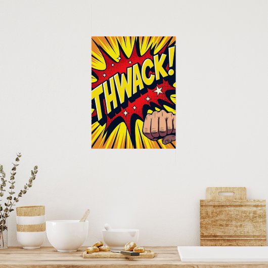 DAUERN! Pop-Effekt auf den ersten Schlag Poster (Küche)