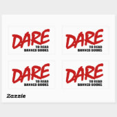 DAUERN, verbotene Bücher zu lesen Rechteckiger Aufkleber (Blatt)