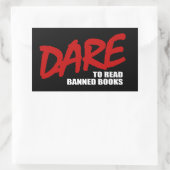 DAUERN, verbotene Bücher zu lesen Rechteckiger Aufkleber (Tasche)