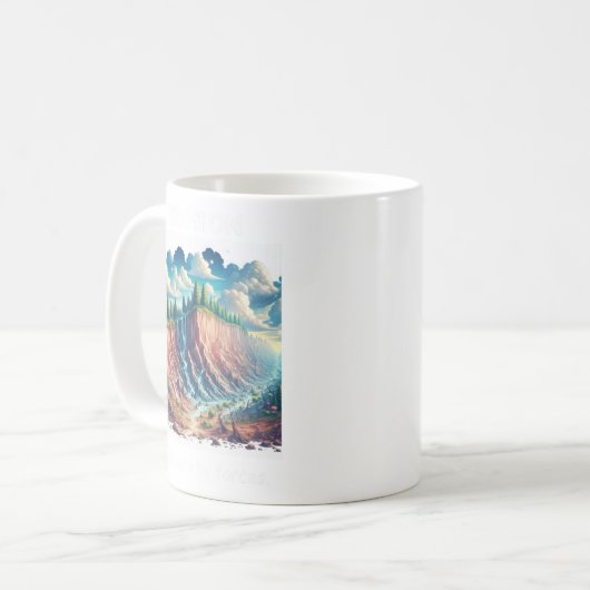 Dauernde Erde: Erosion T-Shirt Kaffeetasse (Vorderseite Links)