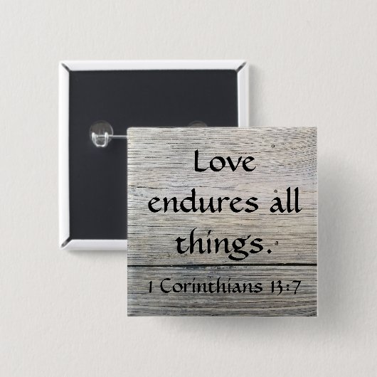 Dauernde Liebe Korinthians zitieren Button (Vorne & Hinten)