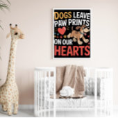 Dauernde Paw Prints auf Herz Poster
