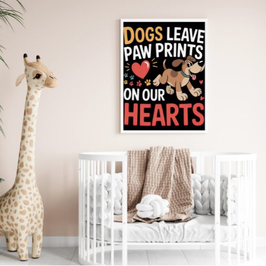 Dauernde Paw Prints auf Herz Poster