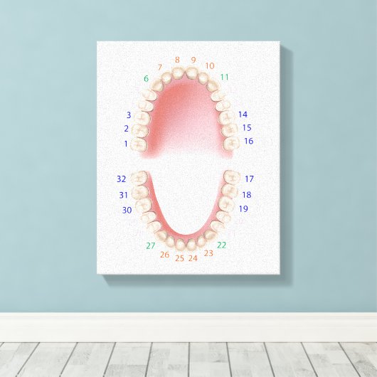 Dauerzähne, Erwachsenenzahnarzt, Leinwand (Insitu (Holzboden))