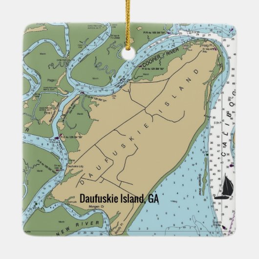 Daufuskie Island Georgia Keramikornament (Rückseite)