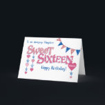 Daughter 16. Geburtstag Hört Sterne Word Art Card Feiertagskarte<br><div class="desc">Eine schicke 16. Geburtstagskarte für Ihre Tochter, mit "16 . Geburtstag" in fett gedruckten Buchstaben, gefüllt mit tiefrosa und weißem Polka-Punkt und Karo Gingham-Muster. In der rechten oberen Ecke gibt es passende Bundings und Herz- und Sternensaiten auf der links Seite. Auf der rechten unteren Seite der Schrift befindet sich ein...</div>