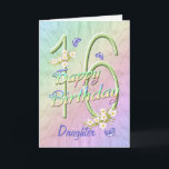 Daughter 16. Geburtstags Butterfly Garden Card Karte<br><div class="desc">Ein farbenprächtiger Regenbogen, rosa Blume und lavendelfarbene Schmetterlinge befriedigen die 16. Geburtstagskarte der Mädchen mit Freude für die Tochter. Vorname und innerhalb Vers können mit der bereitgestellten Vorlage personalisiert werden. Sie können auch die passenden Geschenke und andere Produkte genießen, die in meinem Shop erhältlich sind. Originelles Design von Anura Design...</div>