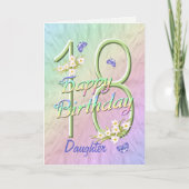 Daughter 18. Geburtstag Butterfly Garden Card Karte (Vorderseite)