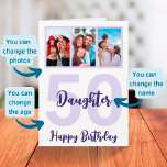 Daughter 50. Geburtstag Lila Script FotoCollage Karte<br><div class="desc">Mit dieser personalisierten, 50. Geburtstagskarte aus dem Foto der Schrift für Ihre Tochter ein Lächeln auf das Gesicht legen. - Klicken Sie einfach, um dieses Design 🔥 Meine Versprechen zu personalisieren - Dieses Design ist einzigartig und ist mit Ihnen im Hinterkopf 🙏 Danke, dass Sie mein kleines Unternehmen unterstützt haben...</div>