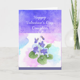Daughter African Violet Blume Valentine Gedicht Feiertagskarte