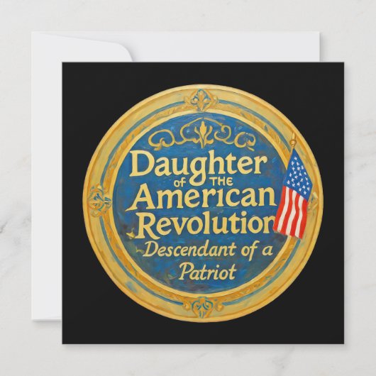 Daughter American Revolution Abkömmling Patriot Karte (Vorderseite)
