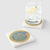 Daughter American Revolution Abkömmling Patriot Steinuntersetzer (Seitenansicht)