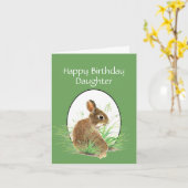 Daughter Birthday Bunny Love Mom or Dad Karte (Gelbe Blume)