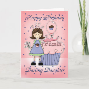 Daughter Birthday Card - Cupcake Princess Karte