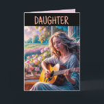 DAUGHTER BIRTHDAY SCHÖNE GREETING CARD KARTE<br><div class="desc">MÄDCHENSPIELGITAR GEBURTSTAG FÜR DIE DAUGHTER GREETING CARD</div>