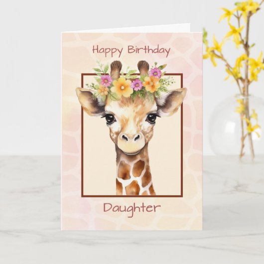 Daughter Birthday Sweet Safari Jungle Giraffe Karte (Gelbe Blume)