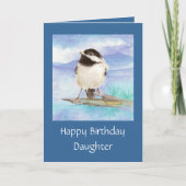 Daughter Birthday Watercolor Chickadecard Karte (Vorderseite)