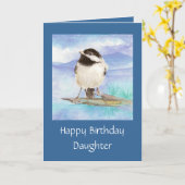 Daughter Birthday Watercolor Chickadecard Karte (Gelbe Blume)