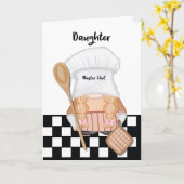 Daughter Birthday Whimsical Gnome Koch Cooking Karte (Gelbe Blume)
