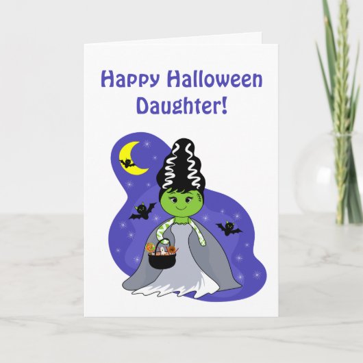 Daughter Bride Frankenstein Halloween Karte (Vorderseite)