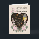 Daughter Chocolates Wine And Flower Birthday Greet Karte<br><div class="desc">Daughter Chocolates Wine And Flower Birthday Greeting Card</div>