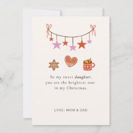 Daughter Christmas Card Cute Personalized  Feiertagskarte