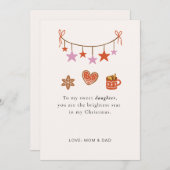 Daughter Christmas Card Cute Personalized Feiertagskarte (Vorne/Hinten)