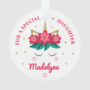 Daughter Christmas Unicorn Personalisiert Ornament