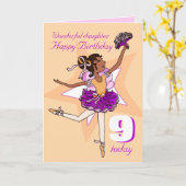 Daughter Dunkelhaar Ballerina Geburtstagskaffee li Karte (Gelbe Blume)