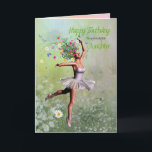 Daughter, eine Ballerina-Blume-Fee Geburtstagskart Karte<br><div class="desc"></div>