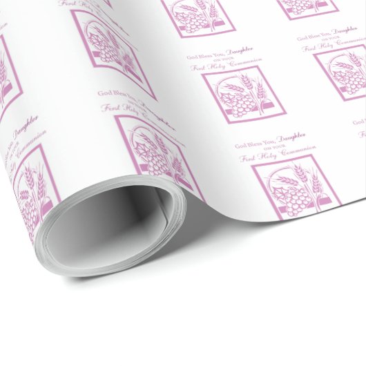 Daughter Erste Kommune, rosa Geschenkpapier (Rolleneckpunkt)