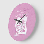 Daughter Erste Kommune, rosa Große Wanduhr (Winkel)