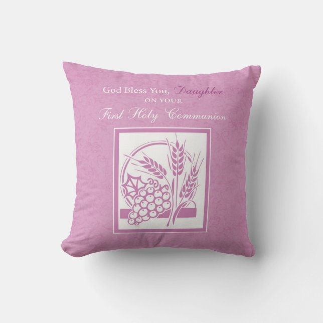 Daughter Erste Kommune, rosa Kissen (Vorderseite)