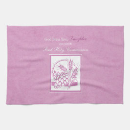 Daughter Erste Kommune, rosa Küchentuch