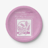 Daughter Erste Kommune, rosa Pappteller (Vorderseite)