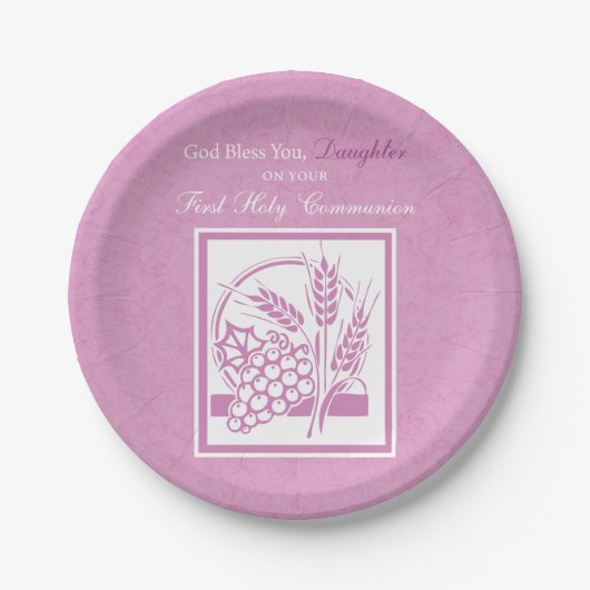 Daughter Erste Kommune, rosa Pappteller (Vorderseite)