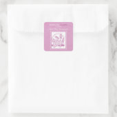 Daughter Erste Kommune, rosa Quadratischer Aufkleber (Tasche)