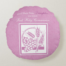 Daughter Erste Kommune, rosa Rundes Kissen