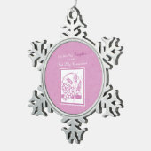 Daughter Erste Kommune, rosa Schneeflocken Zinn-Ornament (Rechts)
