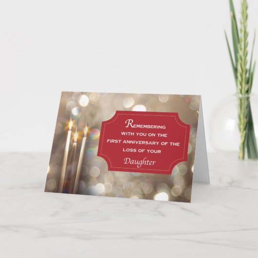 Daughter First Anniversary Remembrance Karte (Vorderseite)