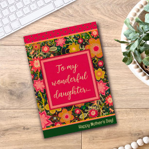 Daughter Floral Hübsch einzigartig Muttertag des G Karte